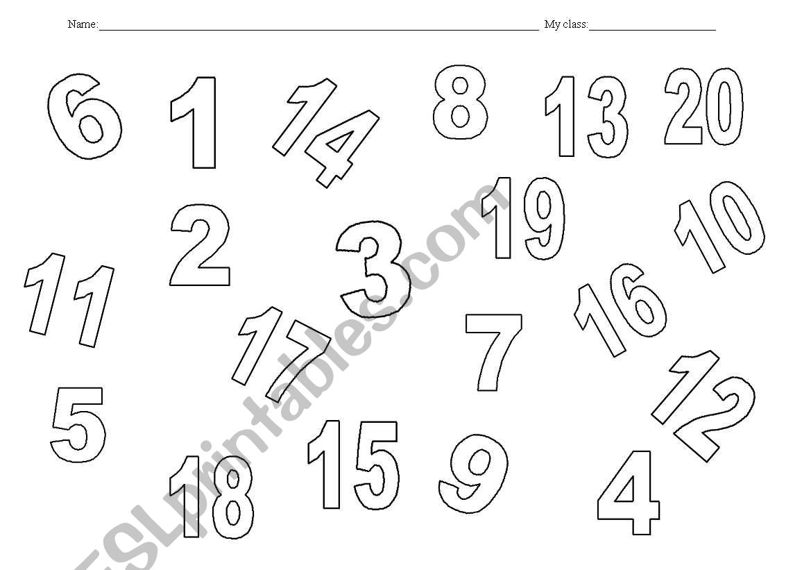 Color the numbers  worksheet