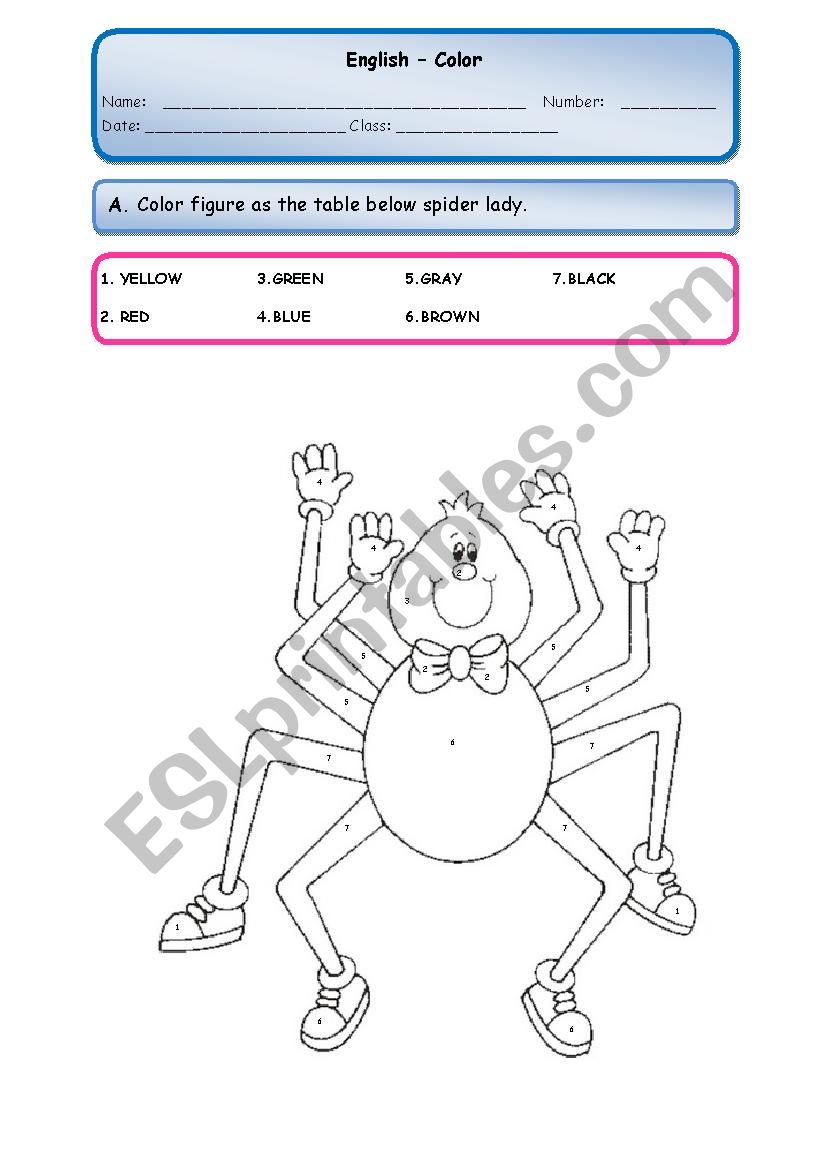 Color figure as the table below spider lady.