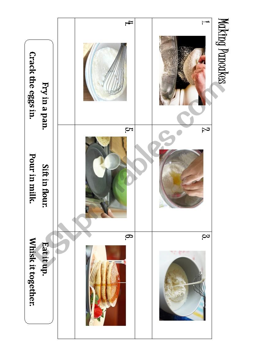 Making pancakes worksheet