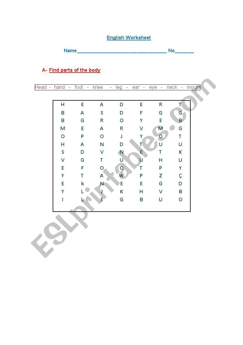 Finding words worksheet