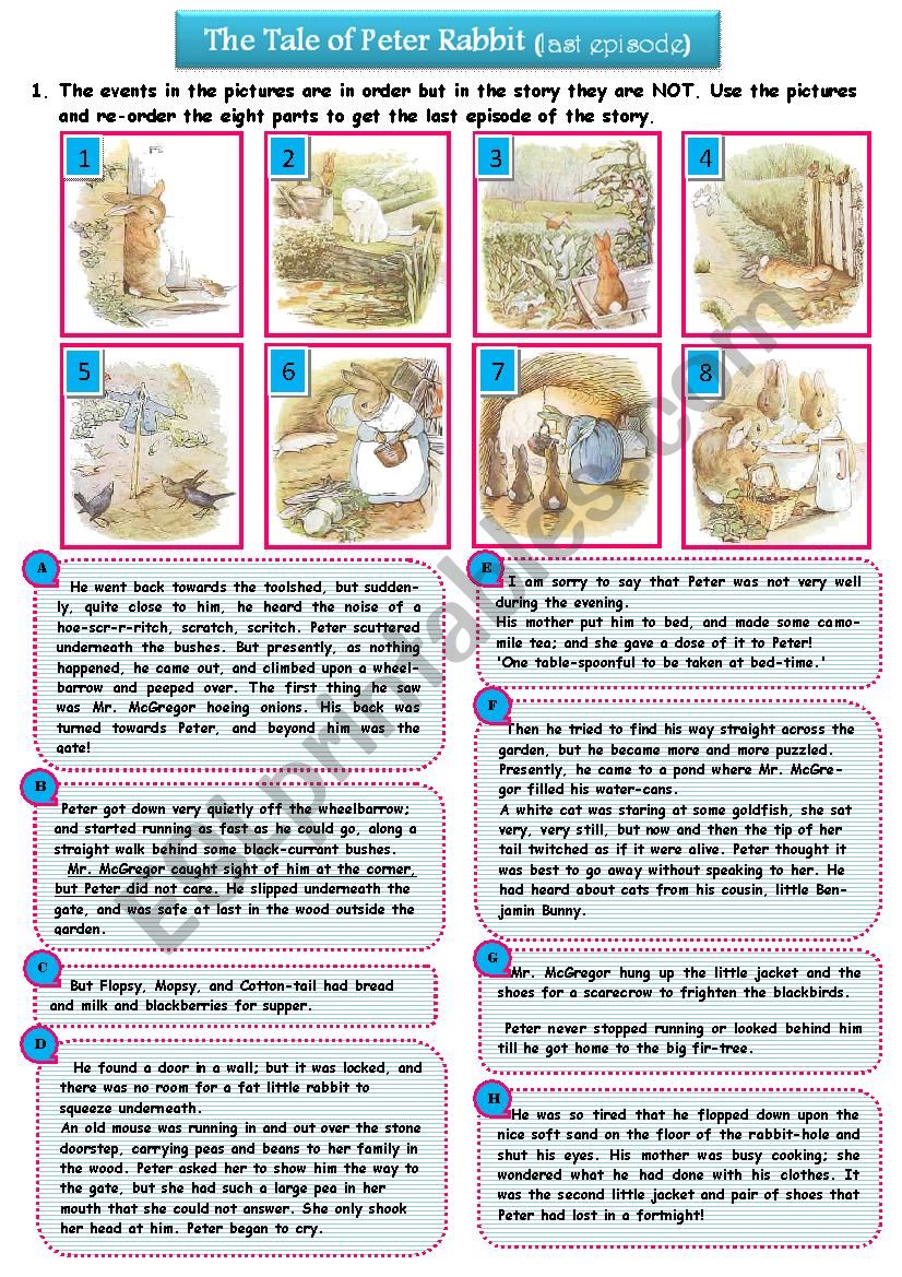 PETER RABBIT (last episode) worksheet