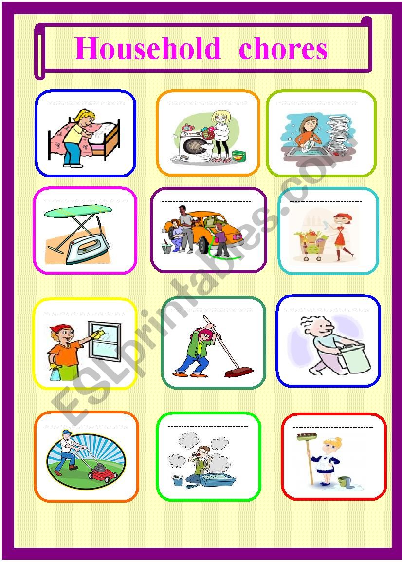 HOUSEHOLD CHORES worksheet