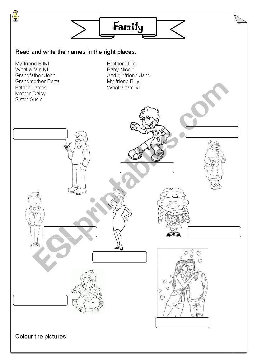 Family worksheet