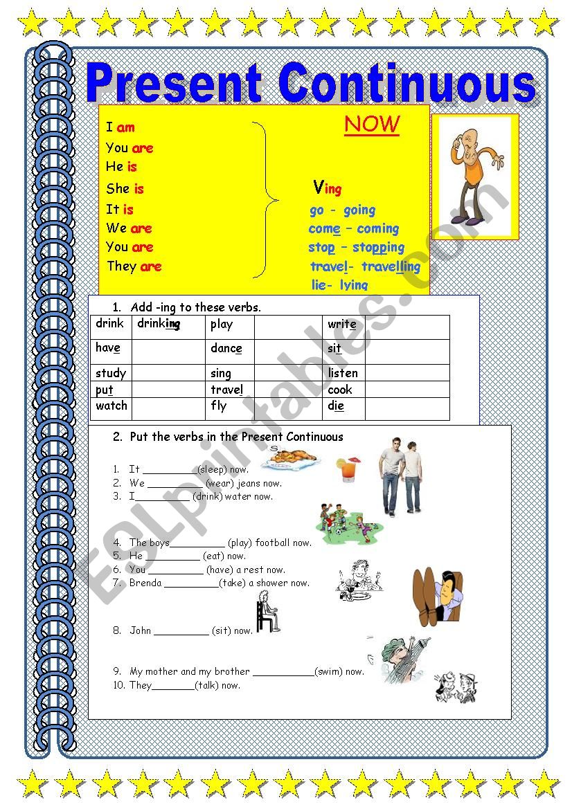 Present Continuous worksheet