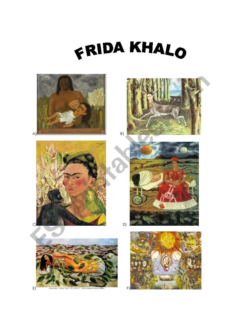 FRIDA KHALO worksheet