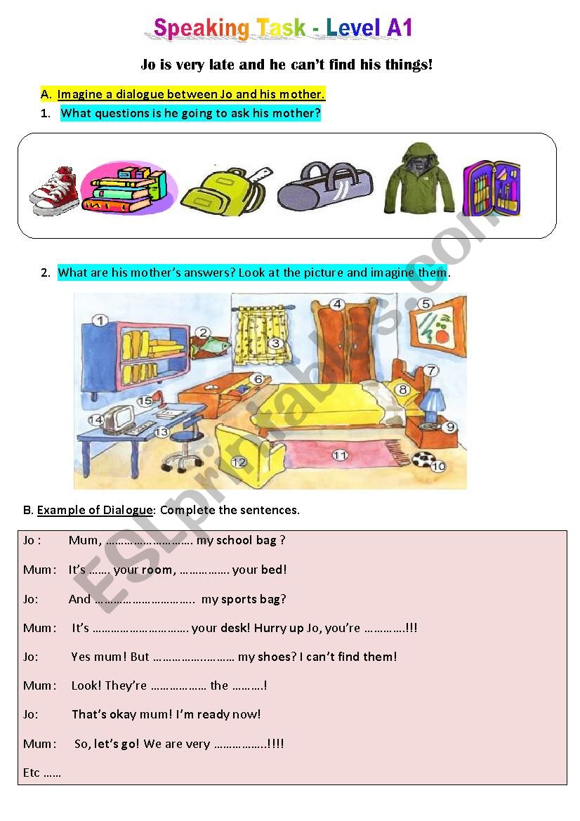 Jo is late! worksheet