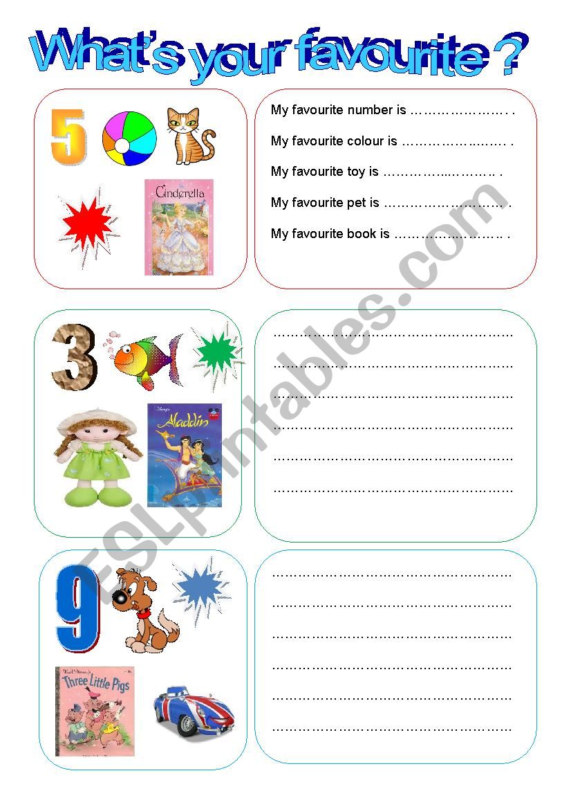 Whats your favourite? worksheet