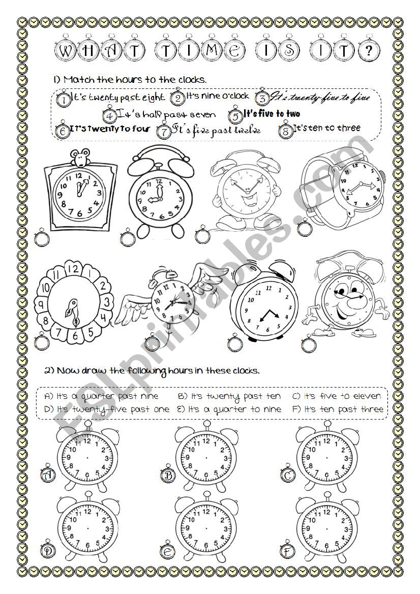 What time is it? worksheet