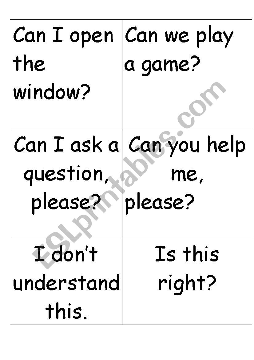 CLASSROOM PHRASES worksheet