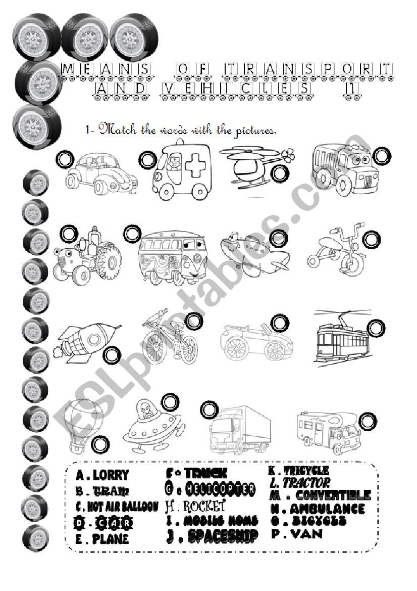 Means of Transport and Vehicles (1/2)