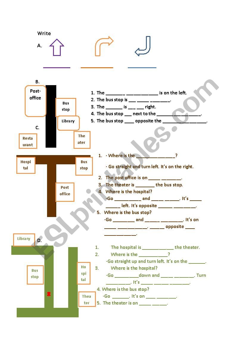 Basic directions worksheet