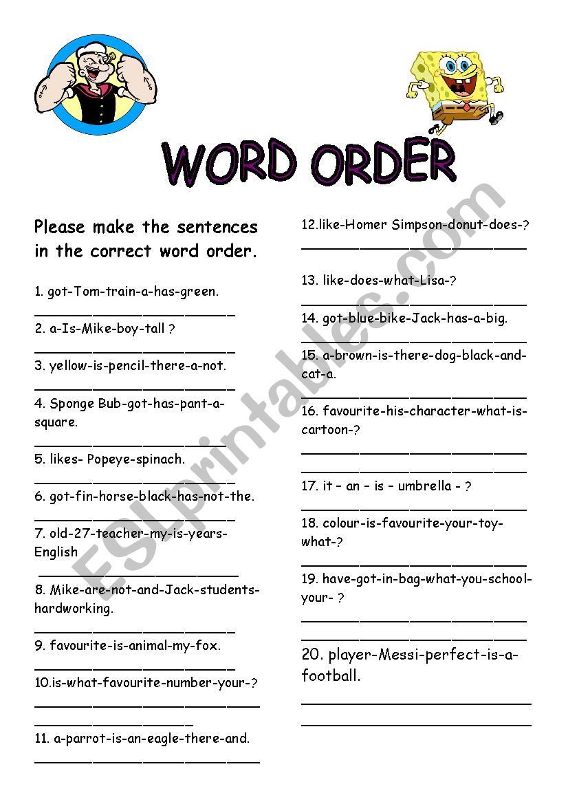 Word Order with have got and there is