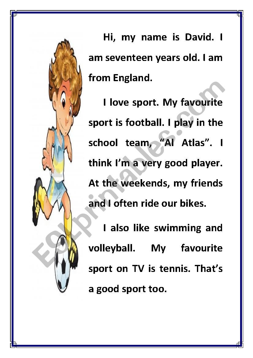 My favourite sports worksheet