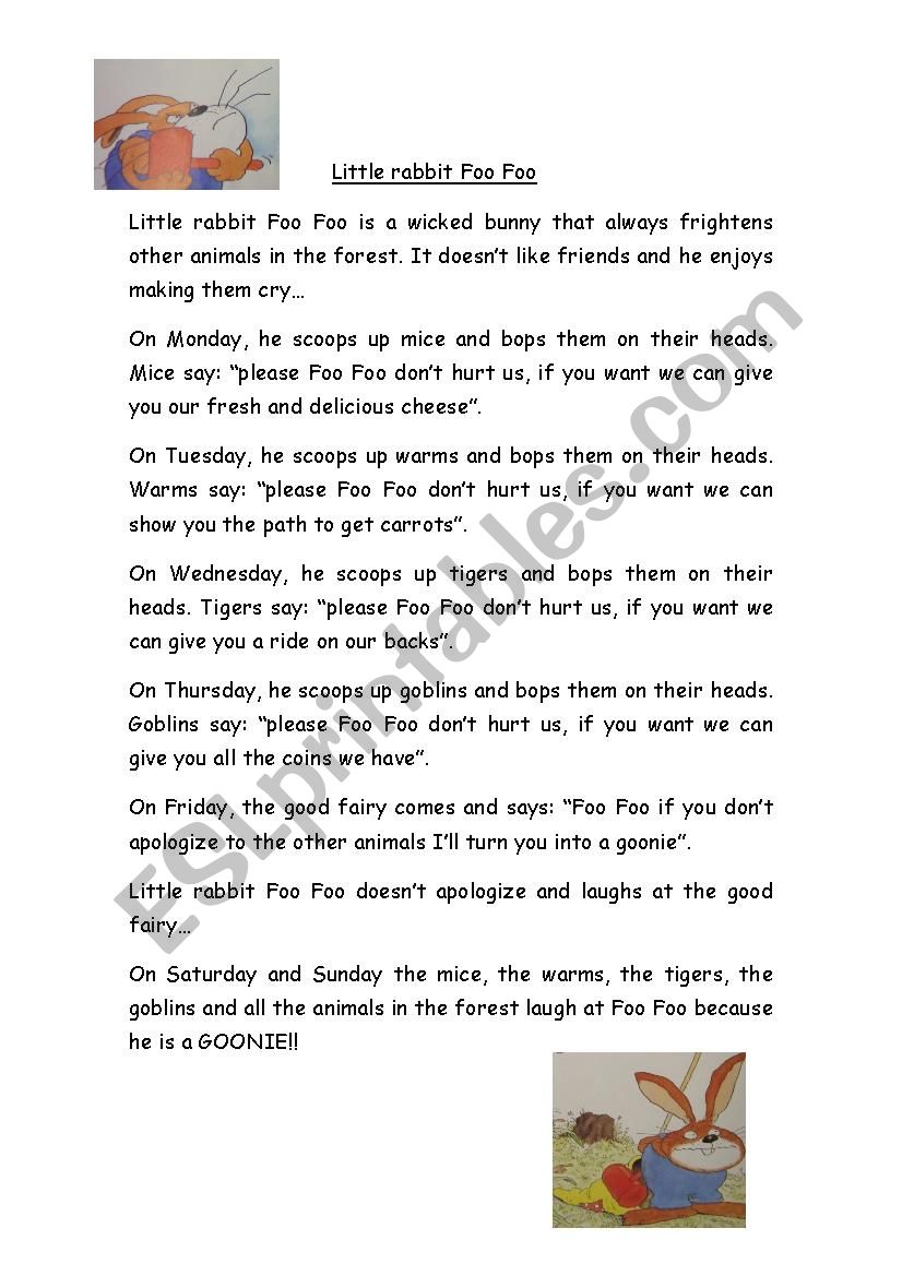 little rabbit foo foo worksheet