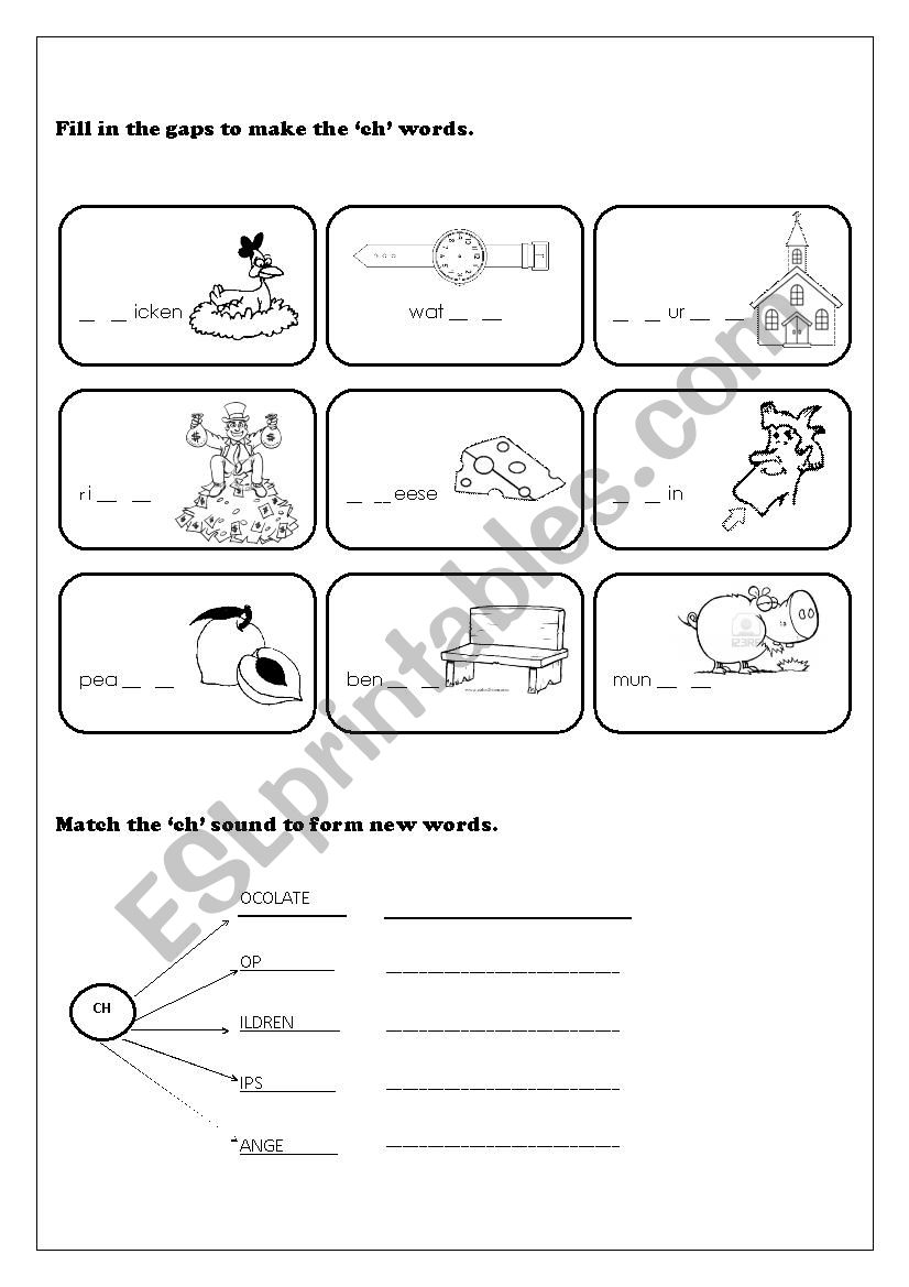 PHONICS - Ch Sound worksheet