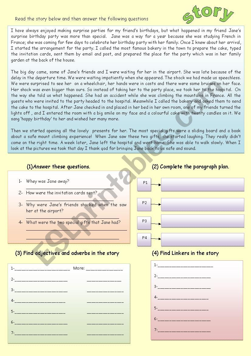 story  worksheet