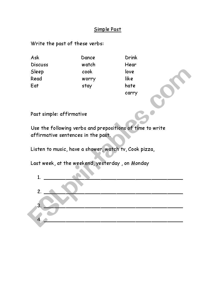 Simple Past worksheet