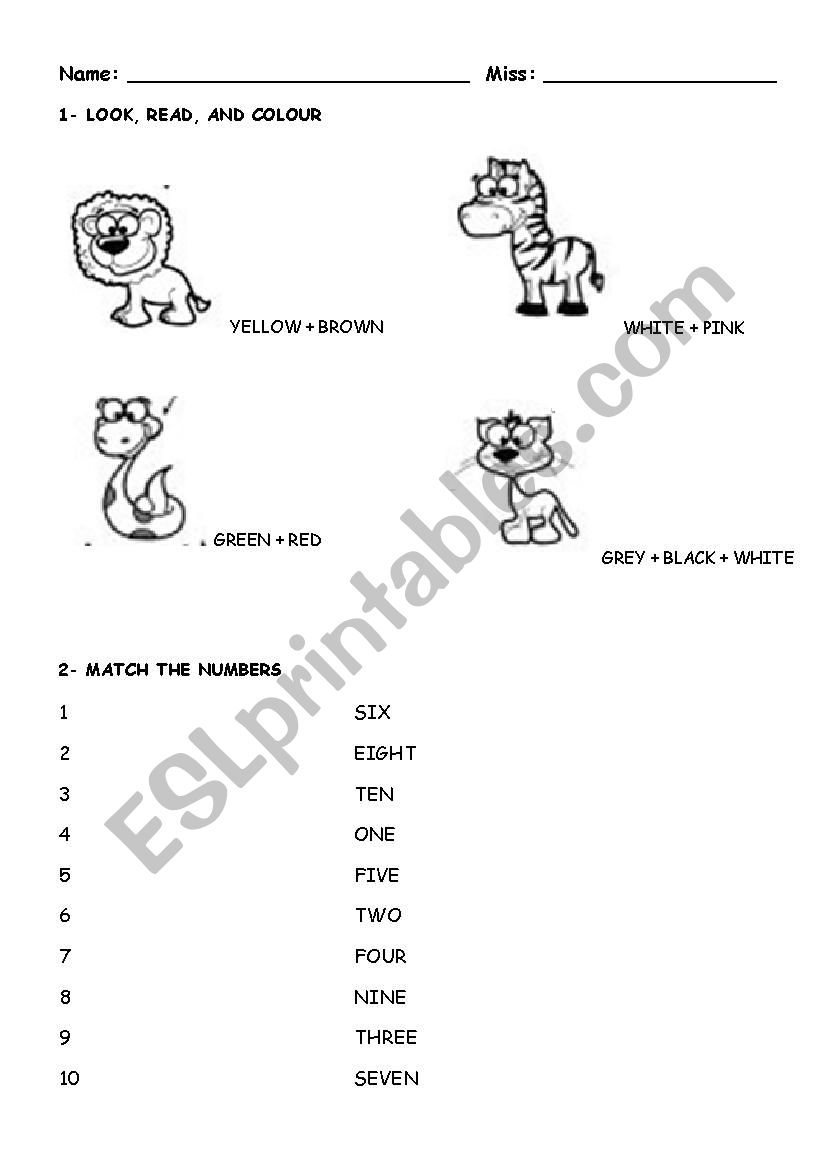 Animals, school object, numbers 1-10, what is it? TEST