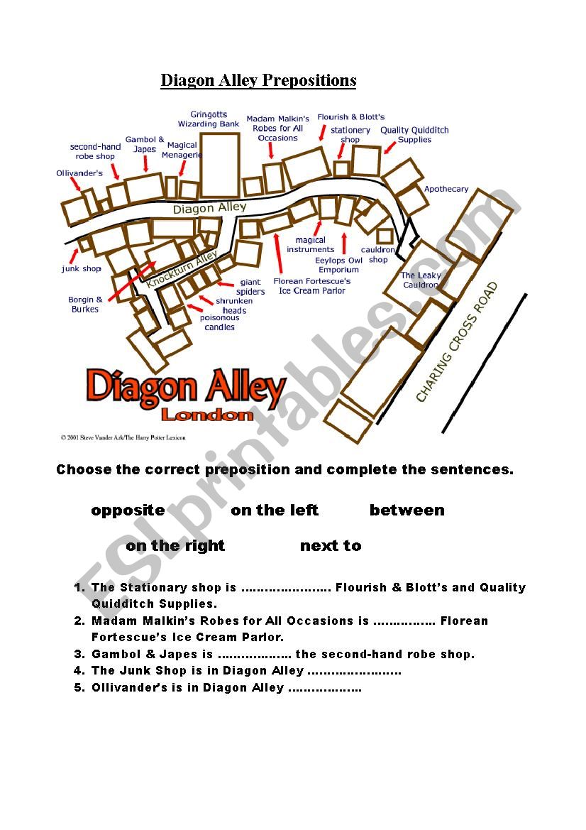 Diagon Alley  worksheet
