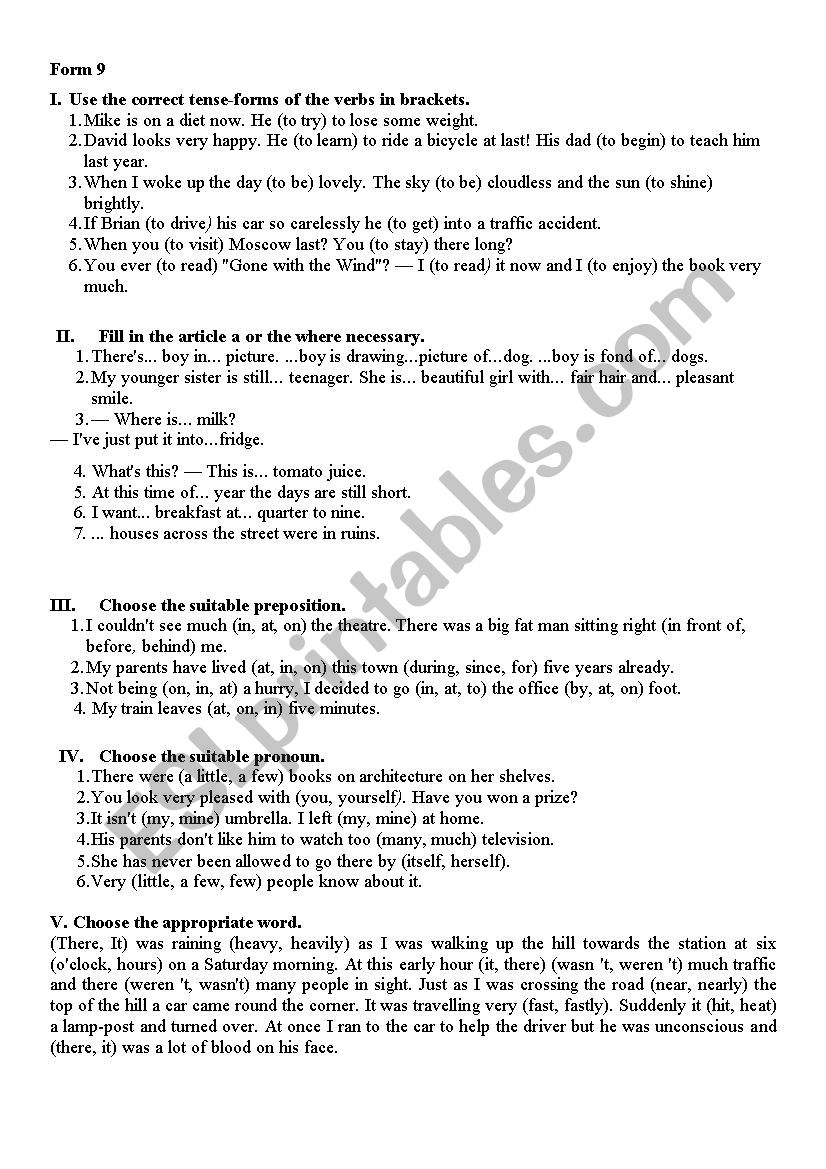 Present Perfect Continuous worksheet