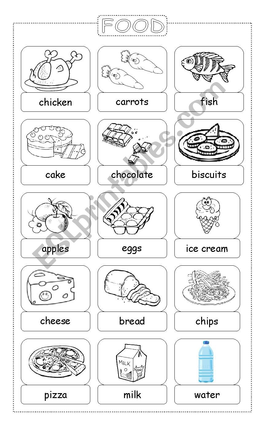 Food. Pictionary for young learners