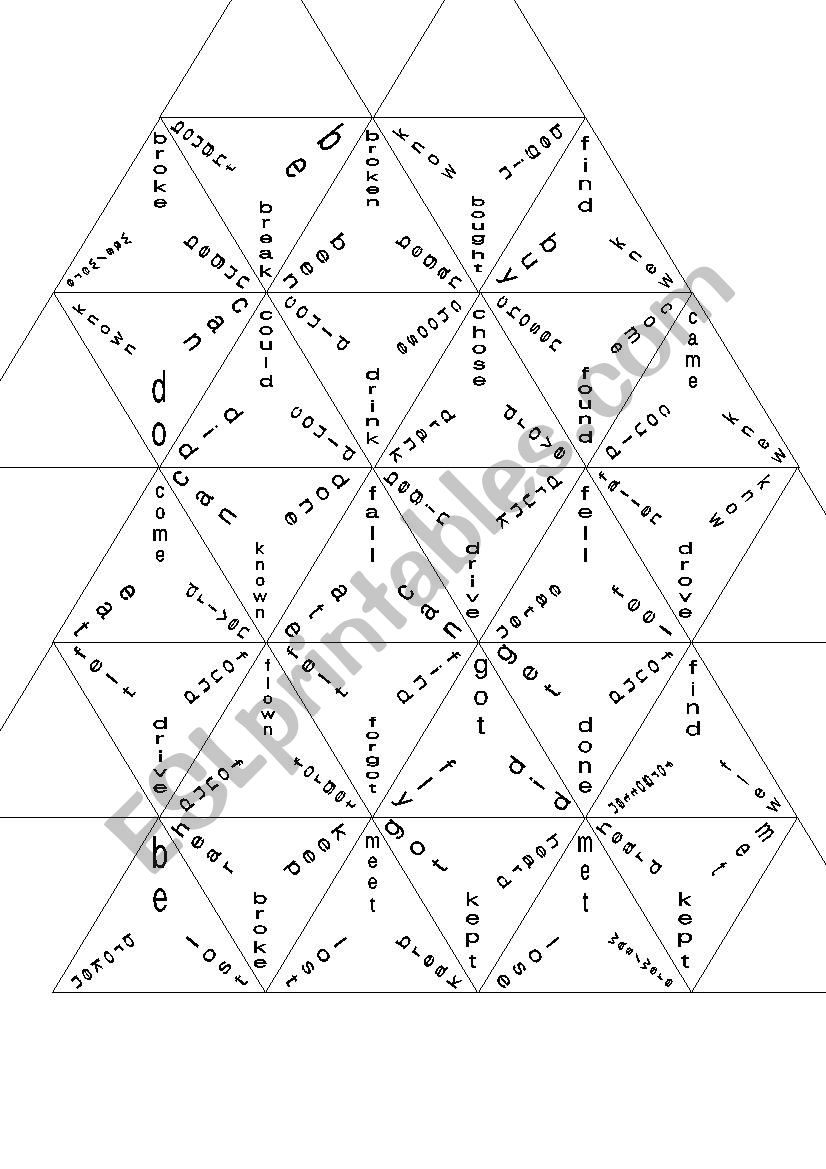 Triominos - irregular verbs Set 1