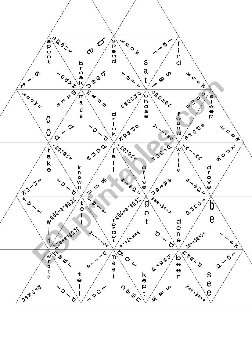 Triominos - irregular verbs Set 2