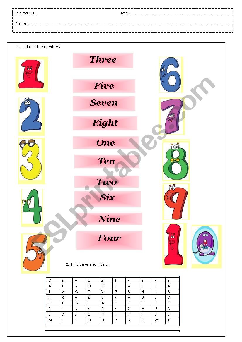 the numbers  worksheet