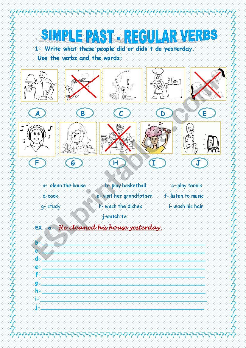 regular verbs for beginners worksheet