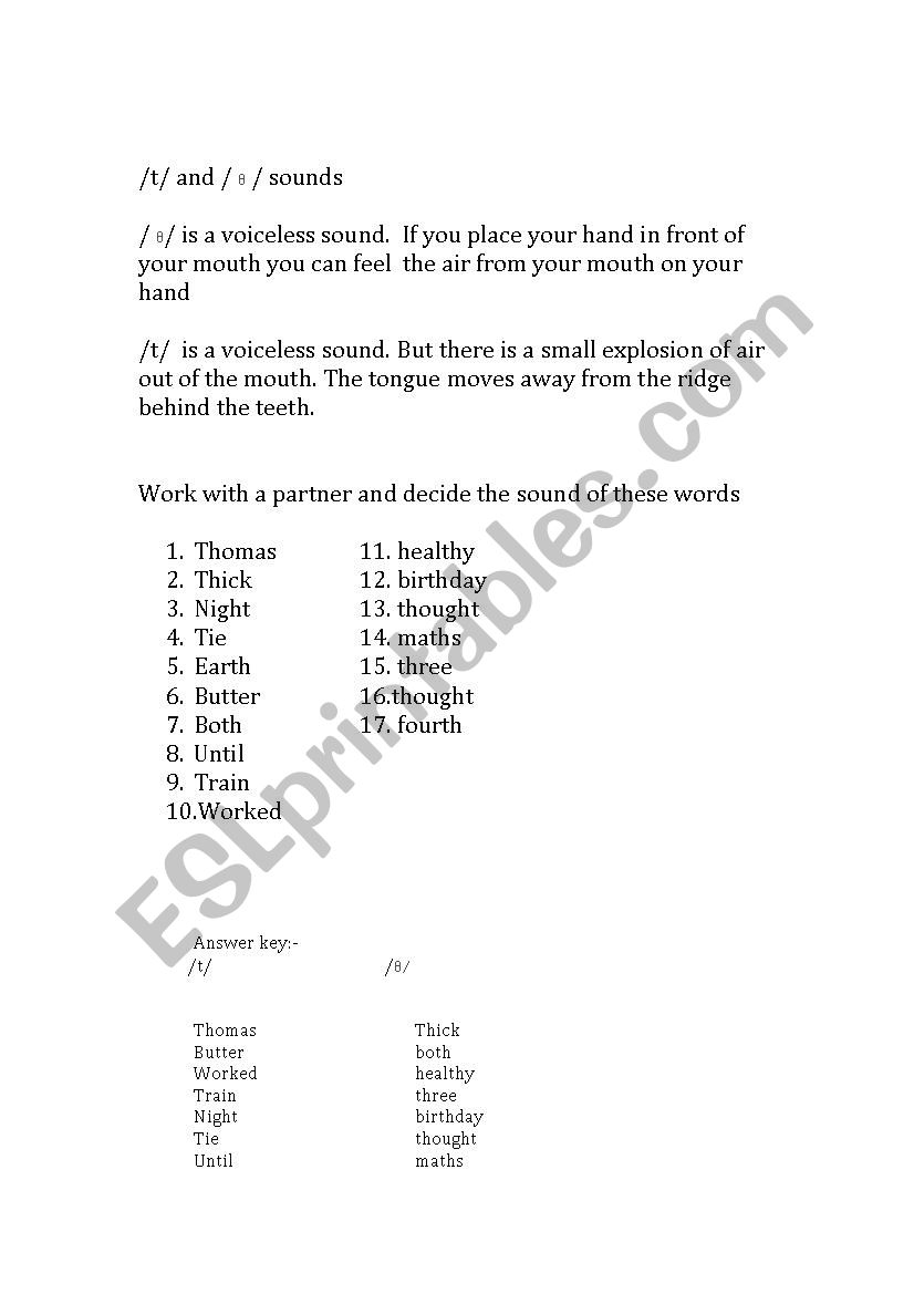 Sounds - ESL worksheet by shveta