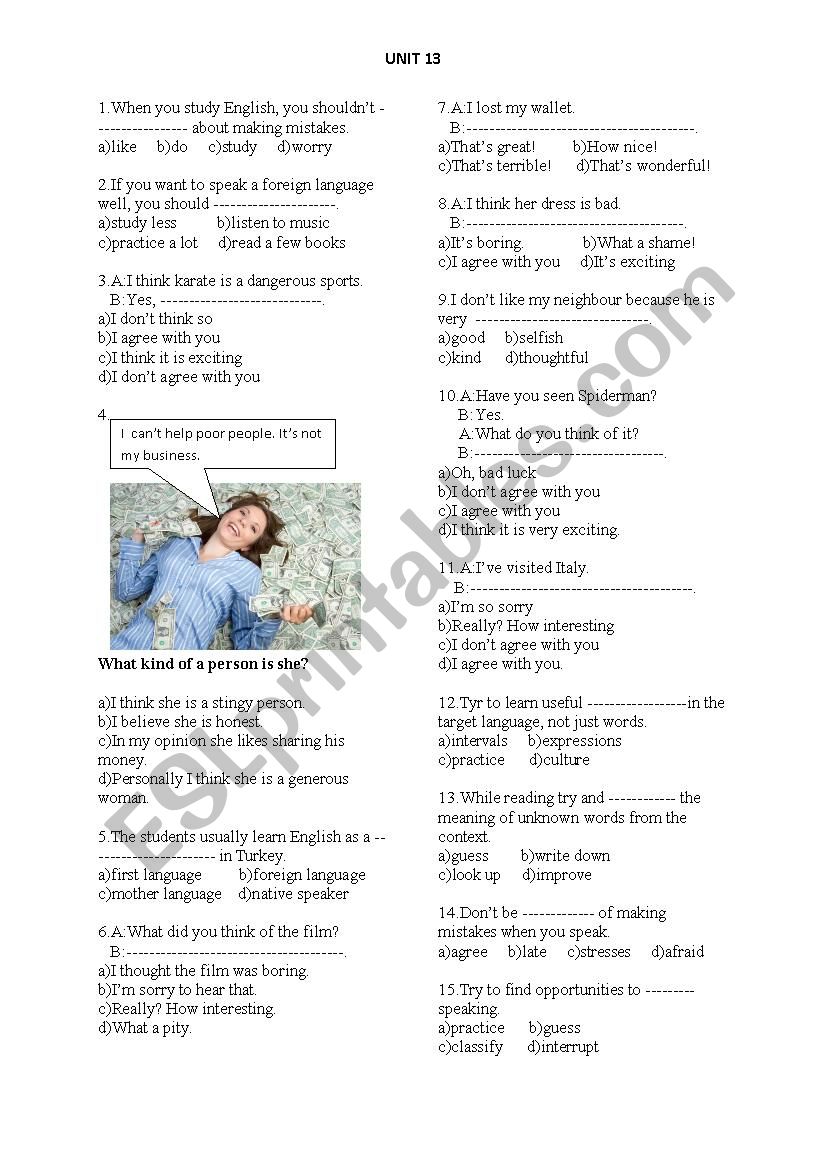 A good Language Learner worksheet