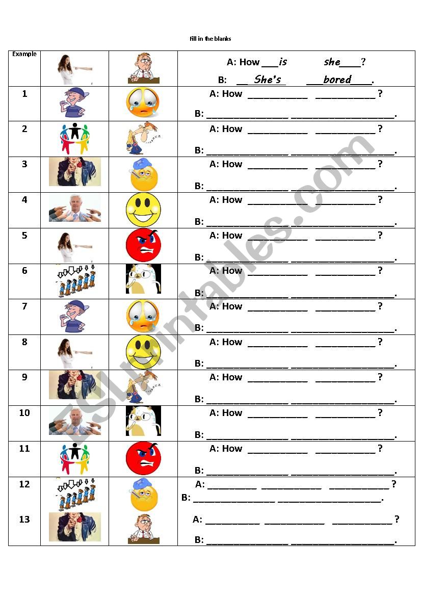 Feelings - How are you? worksheet