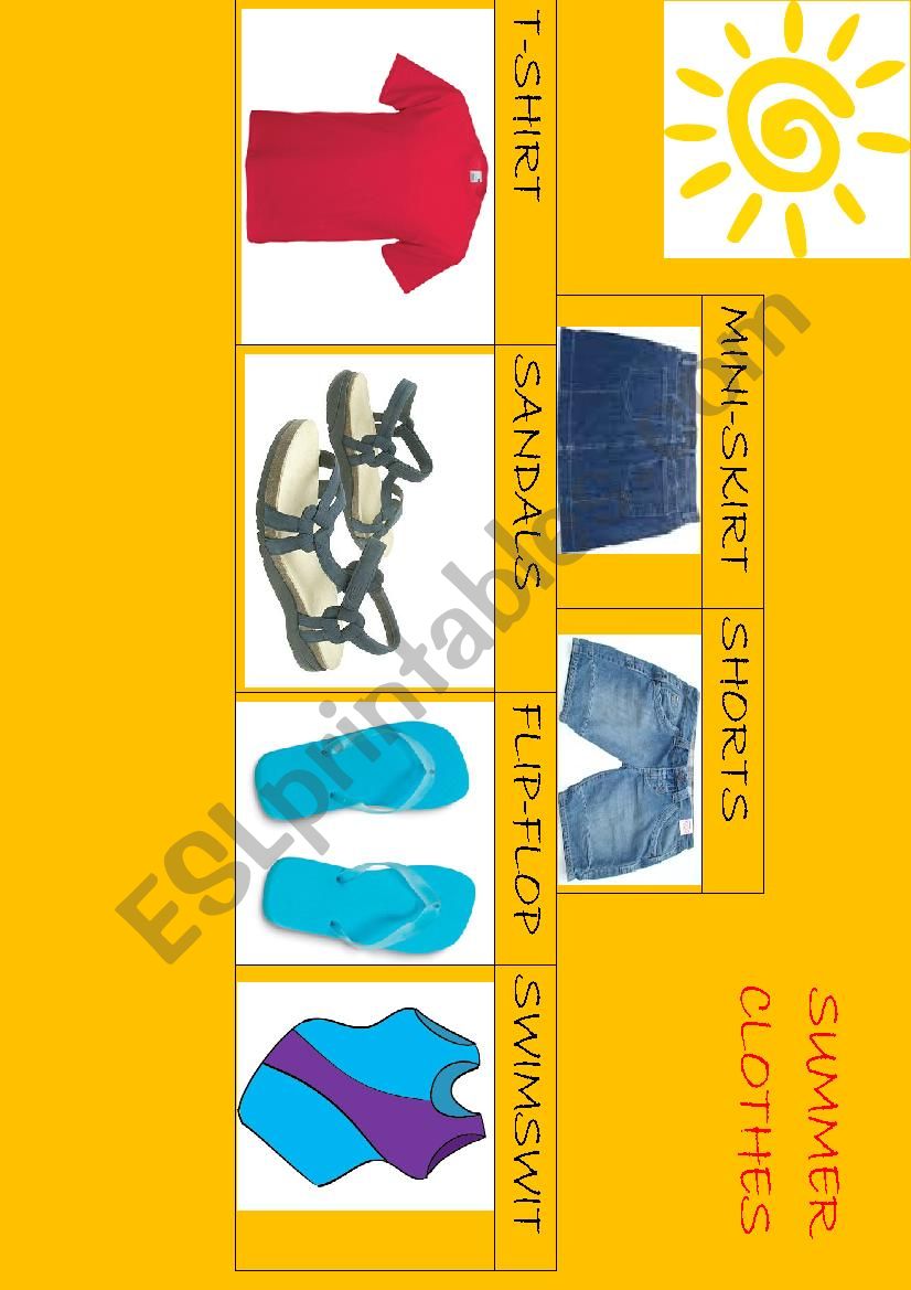 Summer clothes - ESL worksheet by leonardolion1