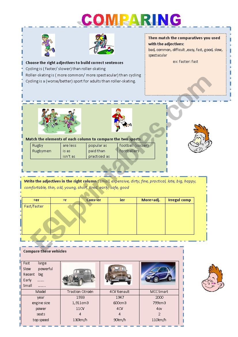 Comparing worksheet