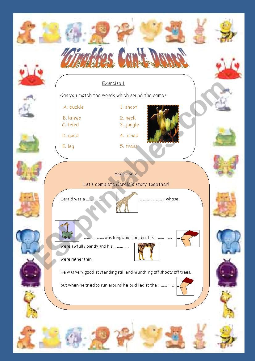 GIRAFFES CANT DANCE.1 worksheet