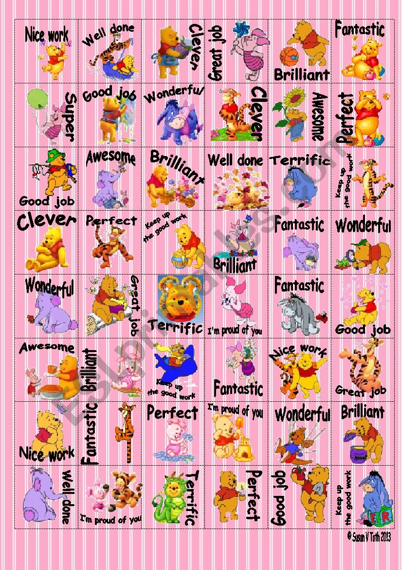 Reward stickers with Winnie-the-pooh