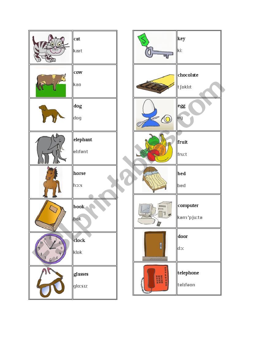 Role play and vocabulary game worksheet