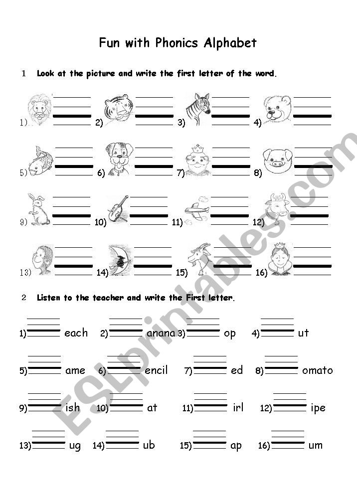 Fun with Phonics Alphabet worksheet