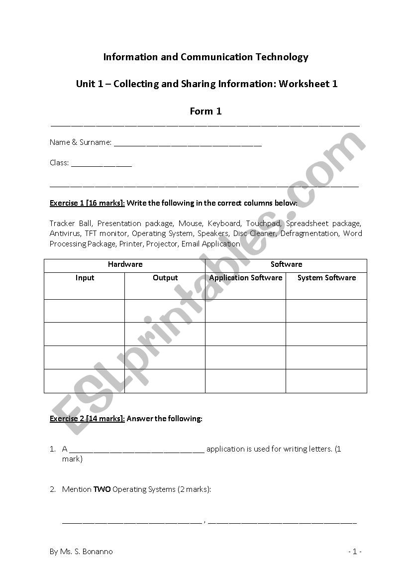 Computer Input & Output Devices