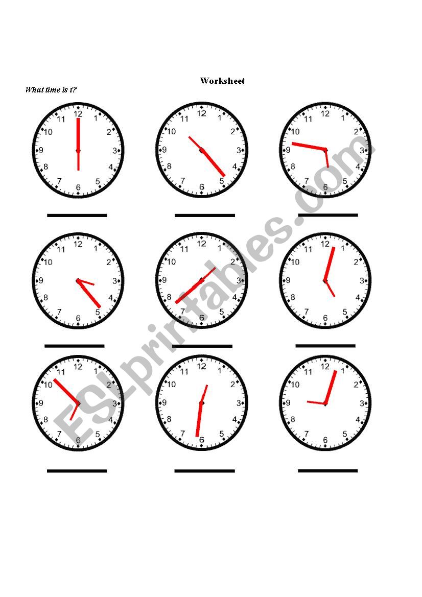 What time is it? worksheet