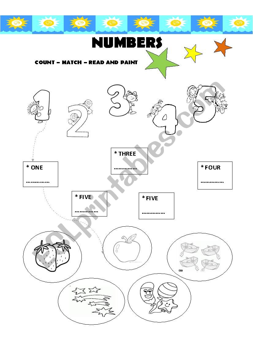 numbers 1 to 5 worksheet