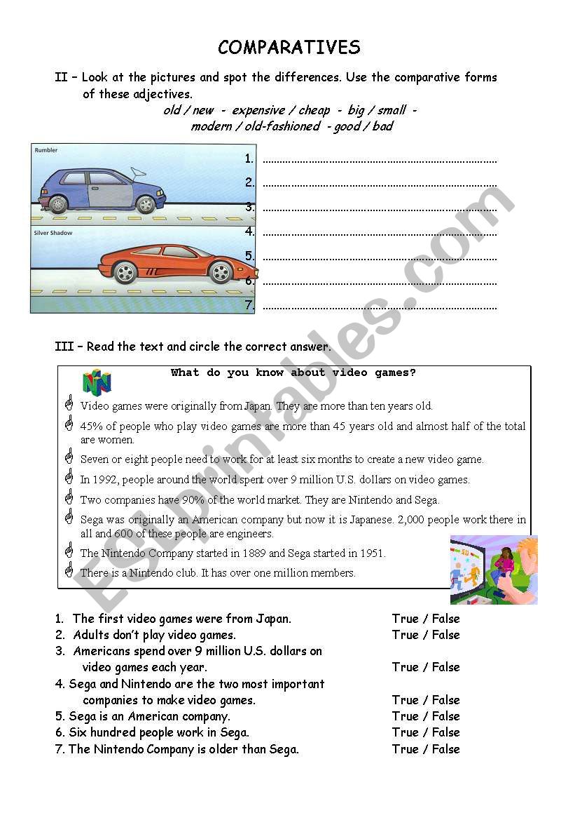 Comparatives - page 2 worksheet