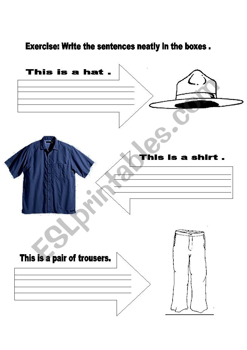 clothing worksheet