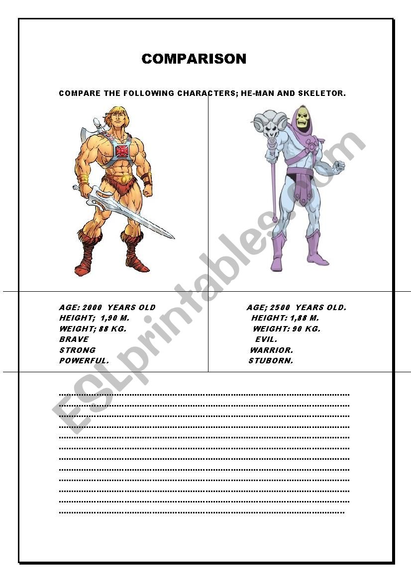 COMPARISON. worksheet