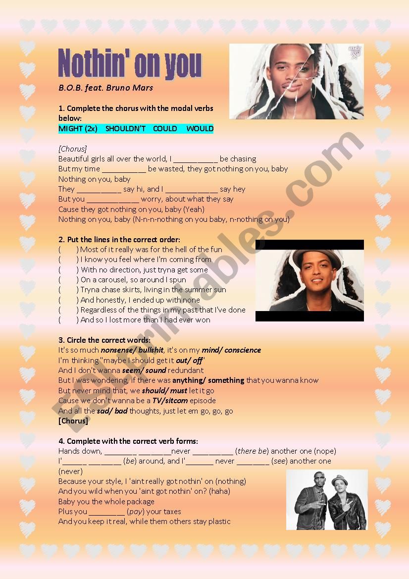 Song activity: NothinÂ´ on you (B.O.B feat. Bruno Mars)