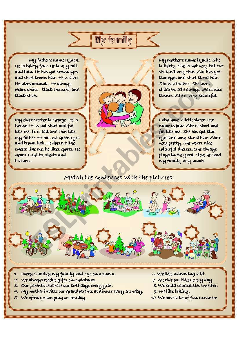 My family worksheet