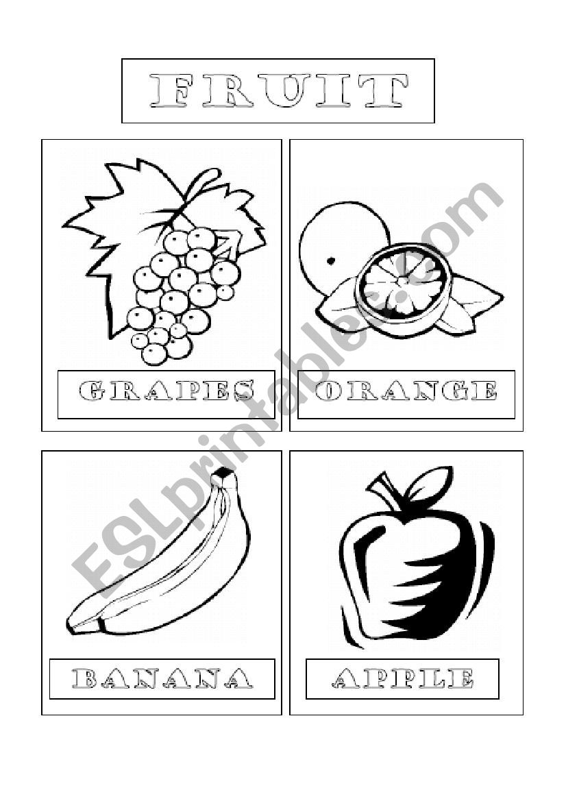Fruit Flashcards worksheet
