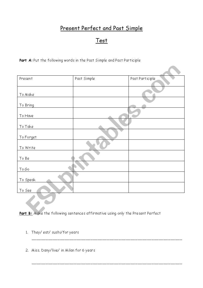 Grammar Present Perfect and Present Simple Quiz