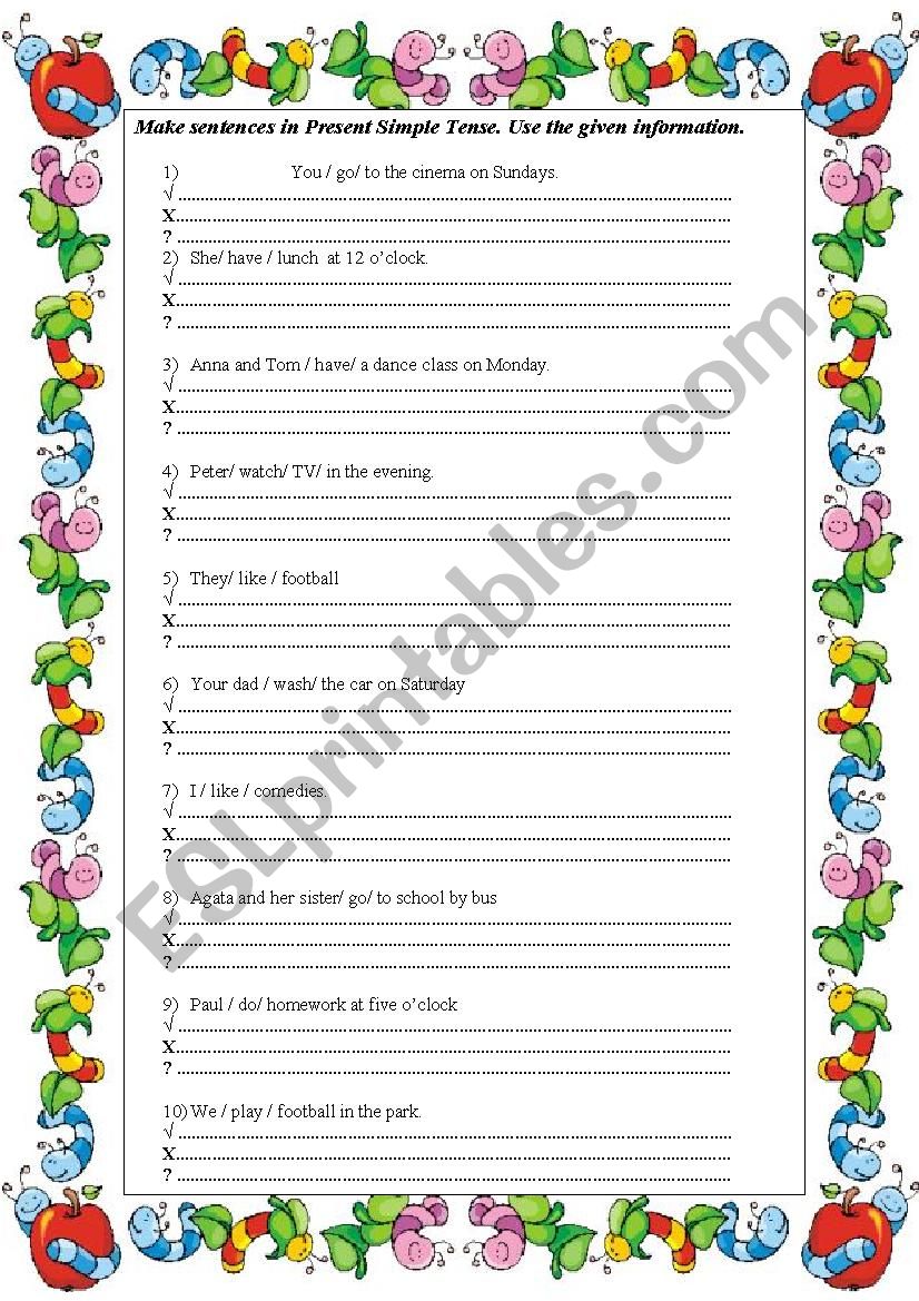 Present Simple practice  worksheet