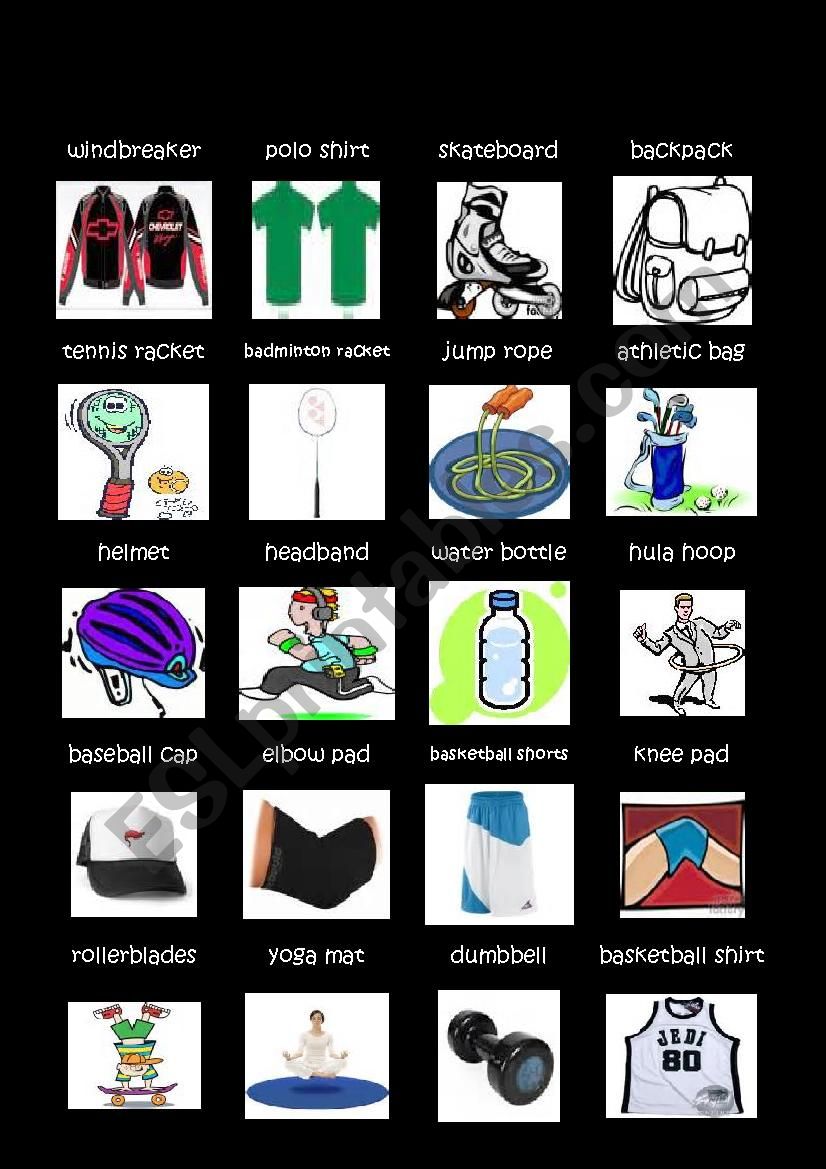 sports store worksheet